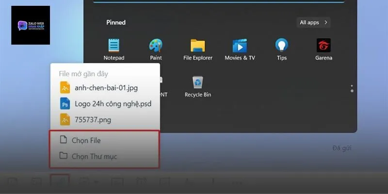 Cách gửi file qua Zalo trên điện thoại nhanh