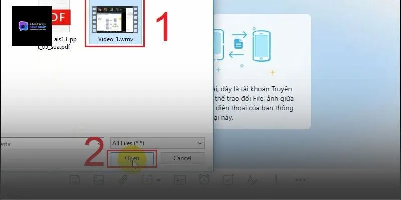 Kéo thả trực tiếp và chế độ gửi file nhanh