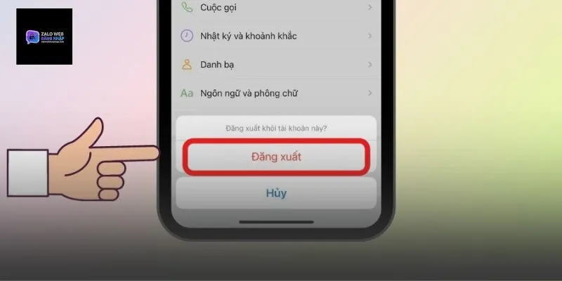 Cách xóa phiên làm việc trên zalo web đăng nhập