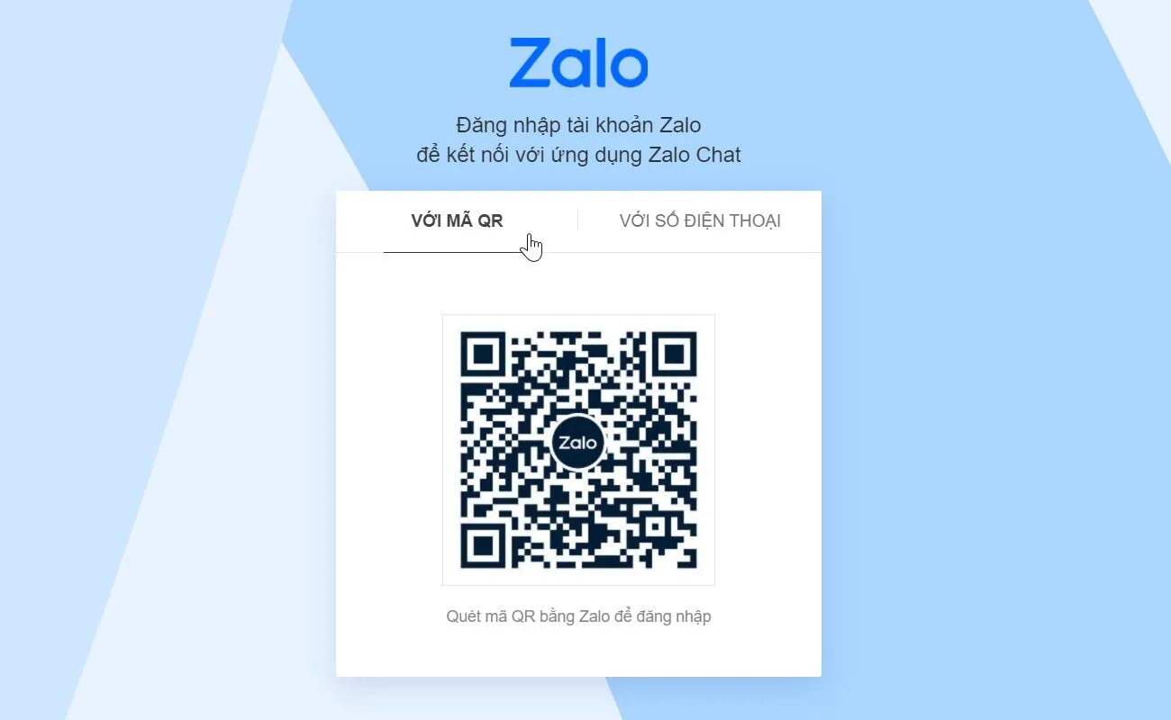 Đăng nhập zalo web bằng mã qr